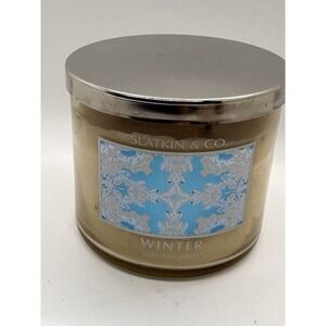Bath‎ & Body Works Slatkin & Co. WINTER 3-wick Scented Candle 14.5 oz RARE